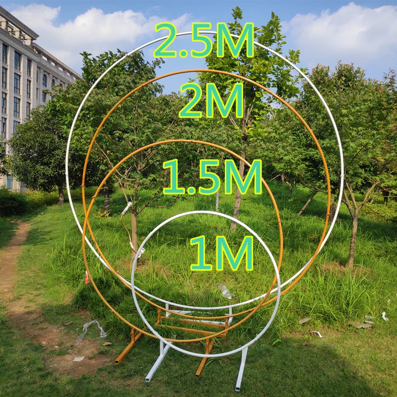 circle wedding props birthday decor wrought iron round ring arch backdrop round arch lawn artificial flower row stand wall shelf