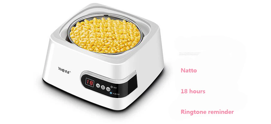 Автоматическая многофункциональная Йогуртница Natto рисовое вино 1.3л лайнер микрокомпьютер контроль 304 Нержавеющая сталь 220-240 В 15 Вт