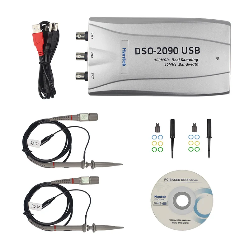 Новый Hantek DSO2090 PC USB осциллограф 2 цифровых канала 40 МГц полоса пропускания 100MSa/s
