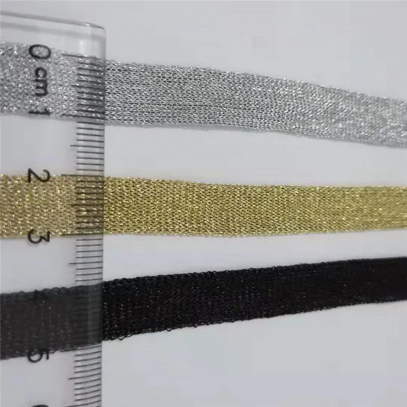 1 см широкая сетчатая тесьма Золотая сетка черная лента тонкая Серебристая
