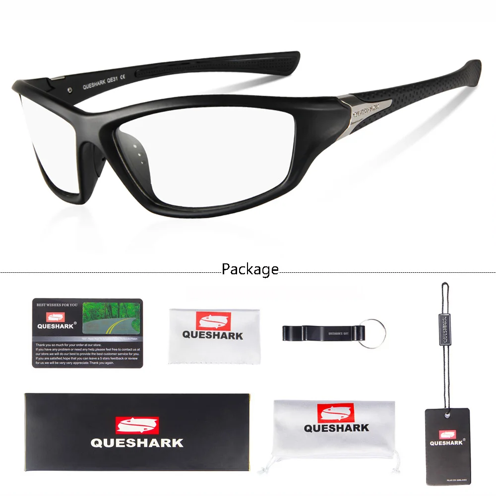 Package A QUESHARK фотохромные солнцезащитные очки для рыбалки спортивные походные очки для вождения УФ-защита рыбацкие очки рыболовные очки - Цвет: Package A