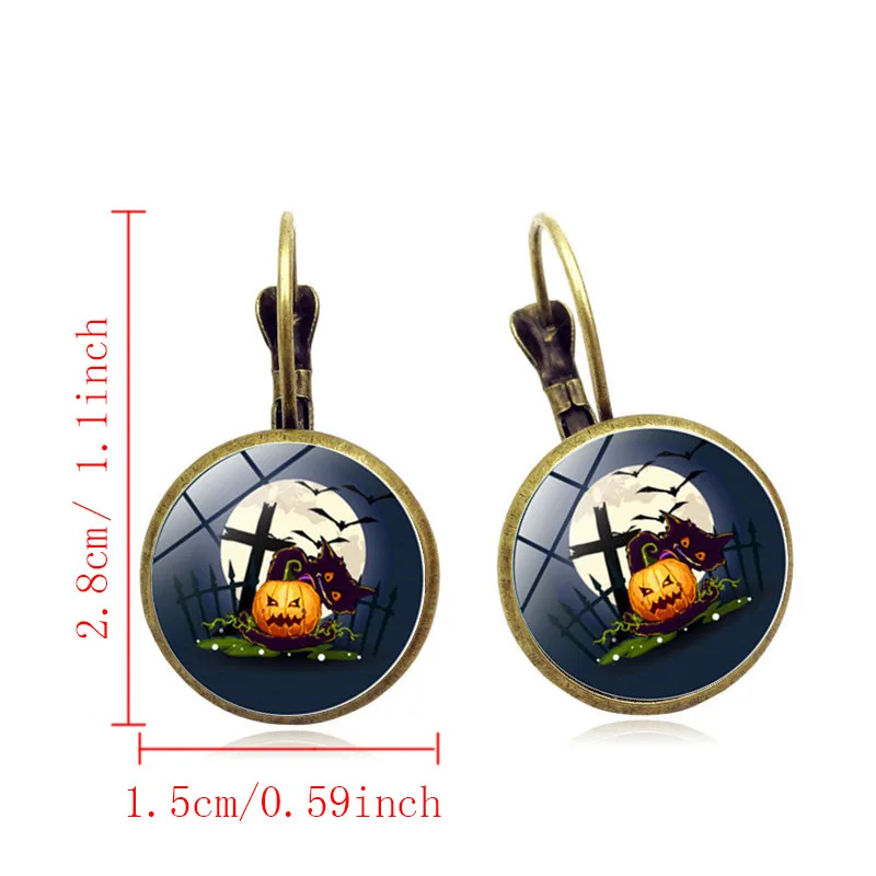 Изысканные высококачественные серьги на Хэллоуин с изображением тыквы замка