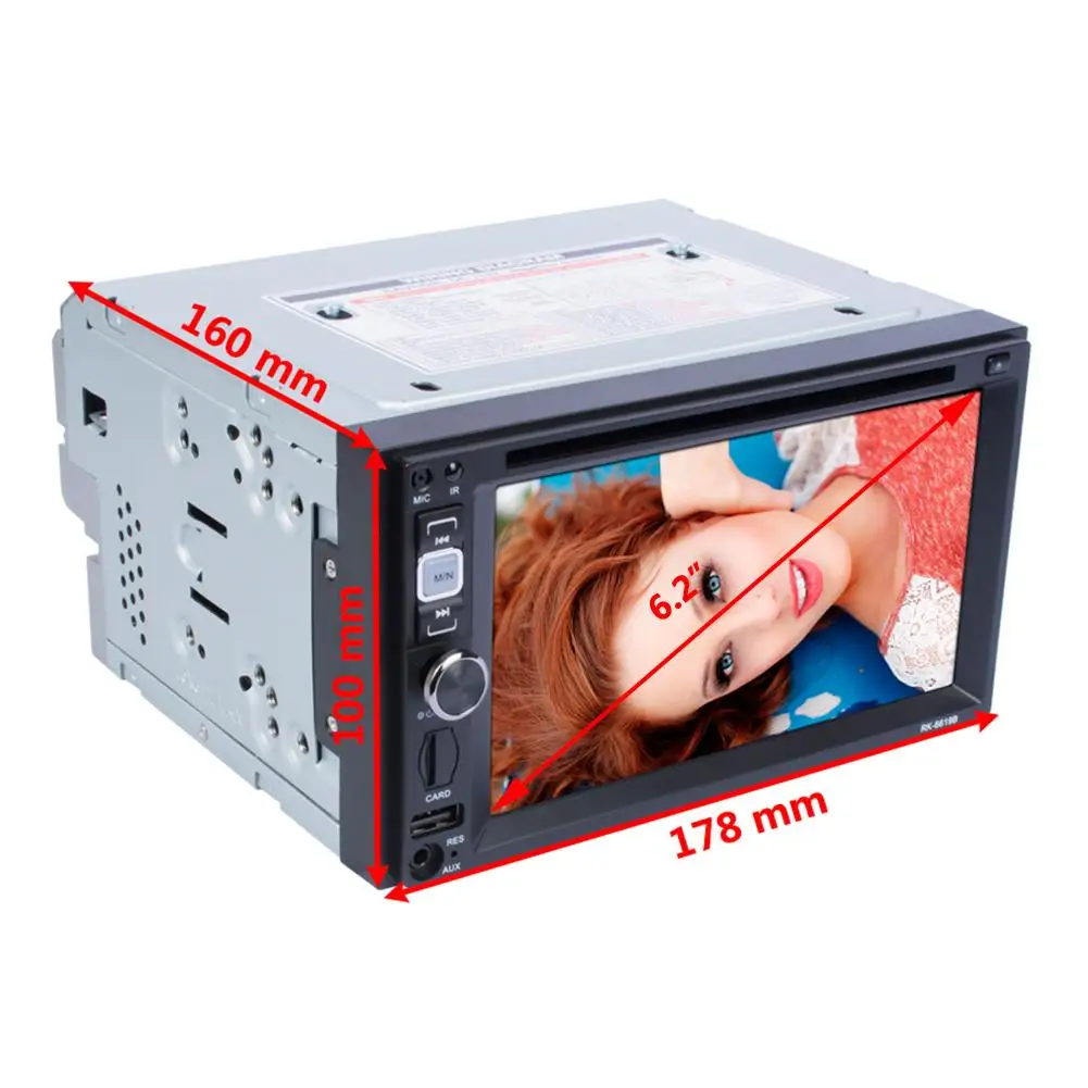 HD1080P 6.2-inch 2DIN Car Multimedia CD DVD Player Steering Wheel Control FM Radio Bluetooth Hands-free Calls USB AUX Mirror | Автомобили