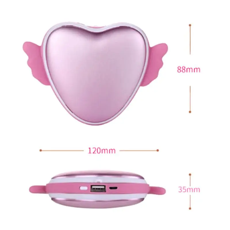 Free_on Heart shape Angel грелка для рук Портативный usb-нагреватель для зарядки Маленький Удобный карман
