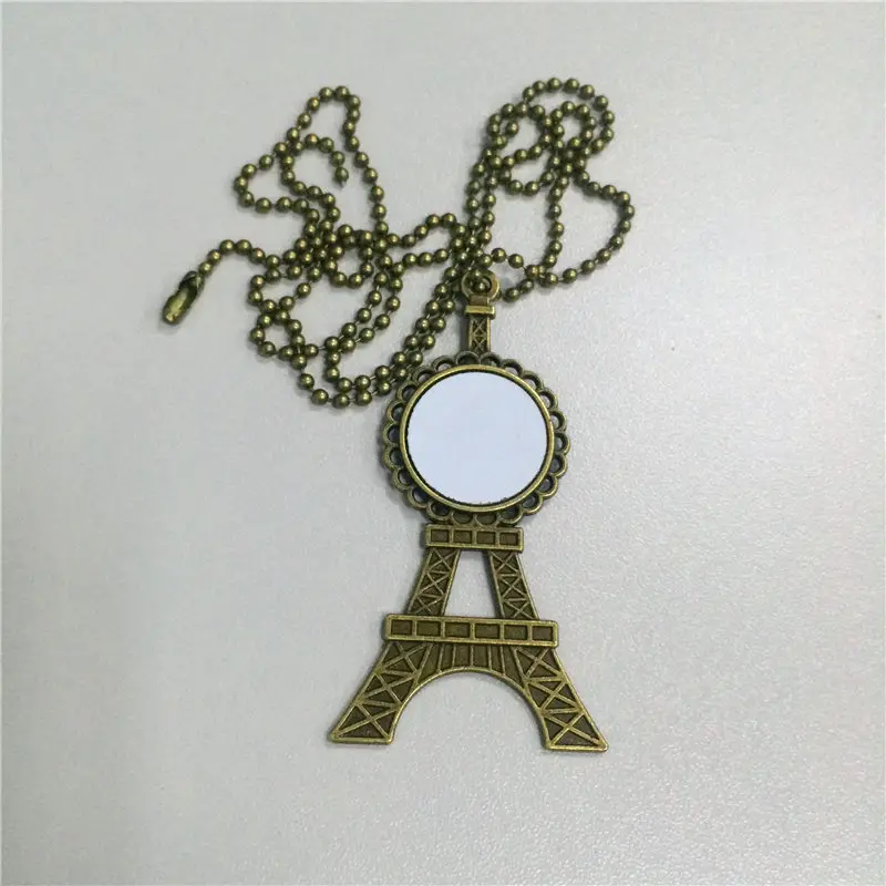 

blank necklace pendant for sublimation thermal dye sublimation vintage retro iron tower jewelry customizable diy supplies