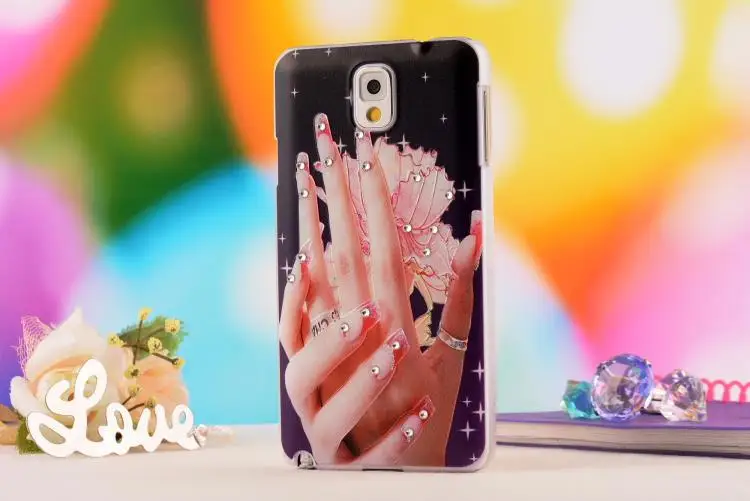New Arrival! exquisite 3D three-dimensional relief Phone Case Ultra Thin plastic Diamond For Samsung Galaxy Note3 N9000 |