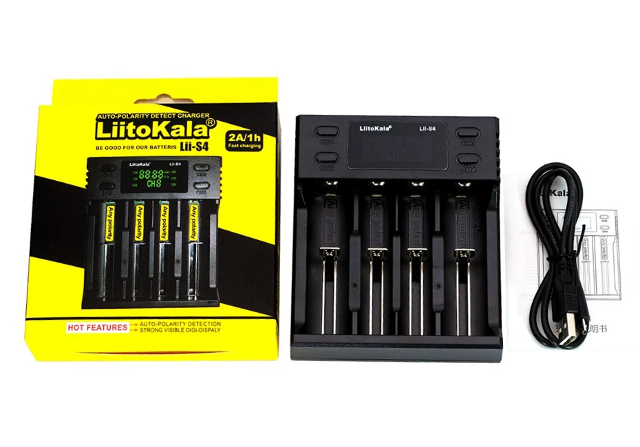 Зарядное устройство Liitokala Lii-S4 18650, зарядное устройство 18650 1,2 в 3,7 в 3,2 в AA/AAA 26650 21700 NiMH li-ion зарядное устройство