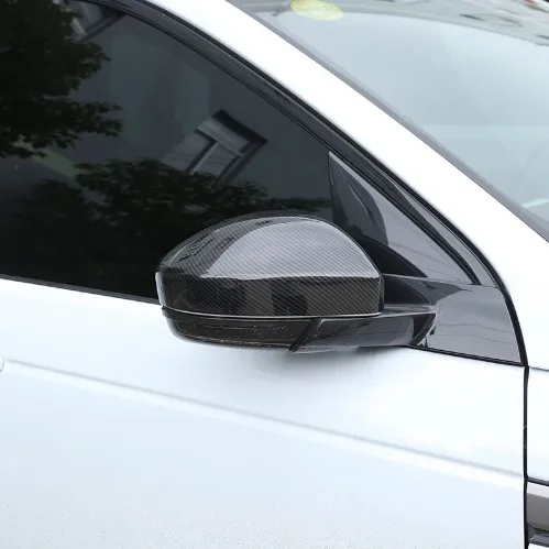 

2pcs Carbon fiber Style ABS Plastic Side Rearview Mirror Cap Cover Trim For Land Rover Discovery Sport Range Rover Evoque Velar