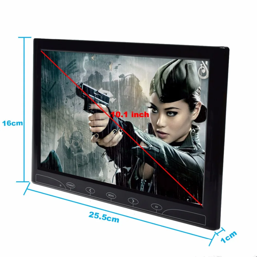10.1 ''TFT ЖК-дисплей Цвет ультратонких 2 видео Вход ПК аудио-видео Дисплей VGA/HDMI/AV