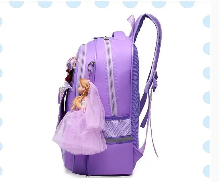 Pu School Trolley Backpacks Bags Children School Bag With Wheels For Girl Kids Luggage Rolling Bags Wheeled Backpacks For Girls