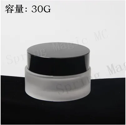 50 шт. 30 г Матовая/зеленая/синяя стеклянная баночка для крема с черной