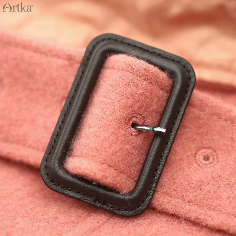 Распродажа ARTKA зимнее женское приталенное двубортное шерстяное пальто со