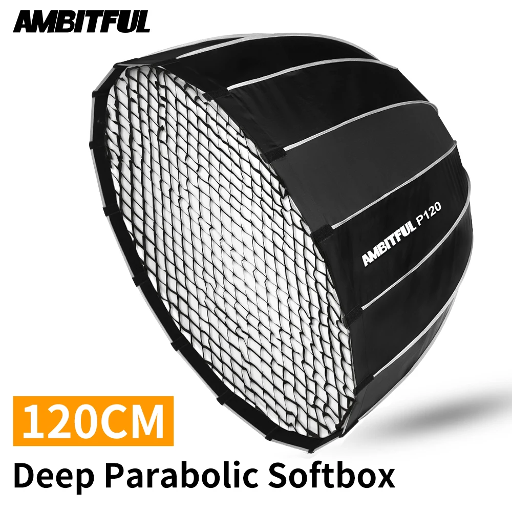 AMBITFUL P120 портативный 120 см 16 стержней глубокий параболический софтбокс с сотовой сеткой Bowens Mount Studio Speedlite Flash Softbox