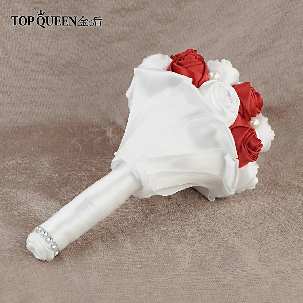 TOPQUEEN F4-WRD цветок Свадебный букет невесты с искусственными розовыми цветами розы цвет может настроить любые цвета свадебный букет