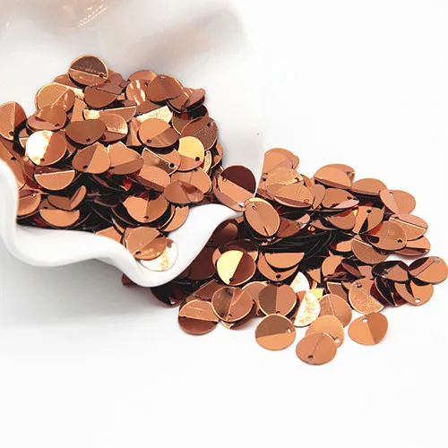 10mm coffee Раза с блестками и пайетками 8/10/12 мм Разноцветные чашки овальная форма, Сыпучие блёстки DIY Свадебные украшения Для женщин швейной АКСЕССУАРЫ 20g - Цвет: 10mm coffee