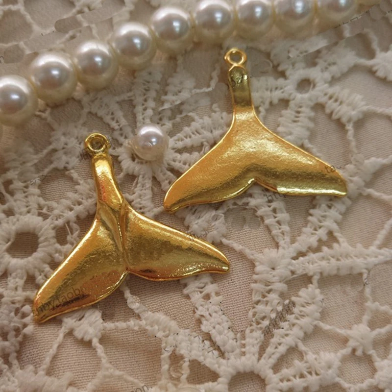 30 шт./лот 27*29 мм Подвески рыбий хвост подвески металлическое ожерелье подвеска