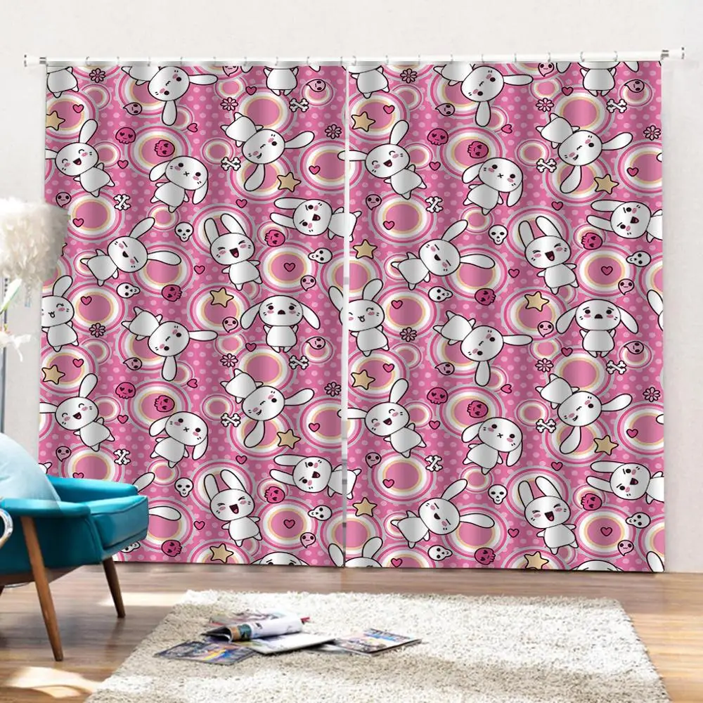 Blackout curtain 3D Curtain Luxury Window Living Room pink curtains for girls room | Дом и сад