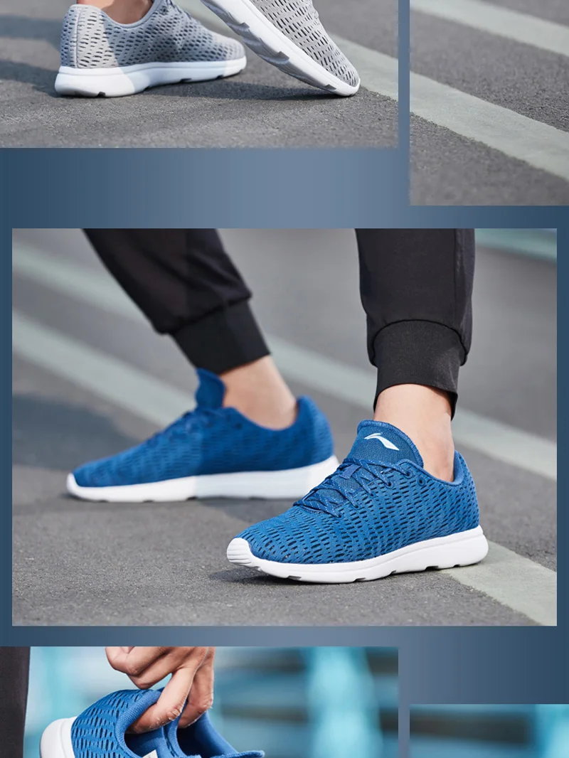 Li-Ning мужские E-RUN кроссовки, светильник, дышащая подушка для подкладки, удобная спортивная обувь для фитнеса, кроссовки ARBN063 XYP673