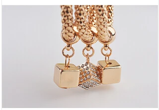 3 шт./лот женские браслеты Новые модные брендовые золотистые браслеты-цепочки с