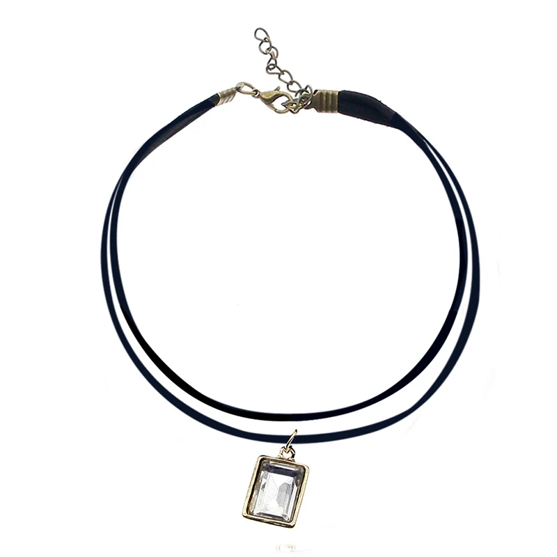 Черный бархат Кристалл колье ожерелье ретро ювелирные изделия в стиле готик-панк