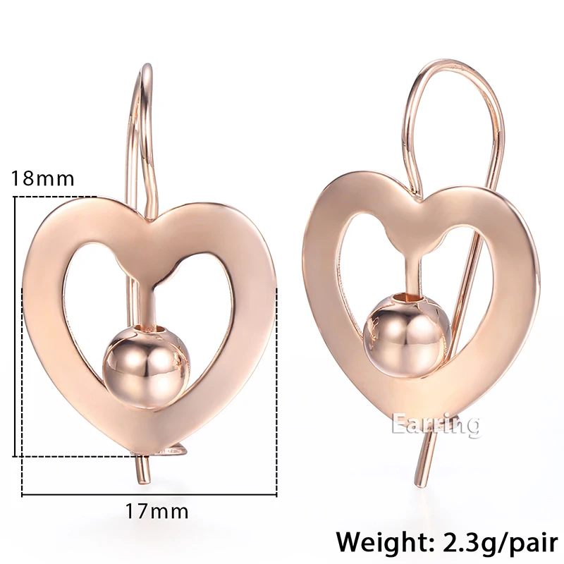 Trendsmax Вырезать сердце мяч серьги из бисера для Для женщин девочек 585 розовое
