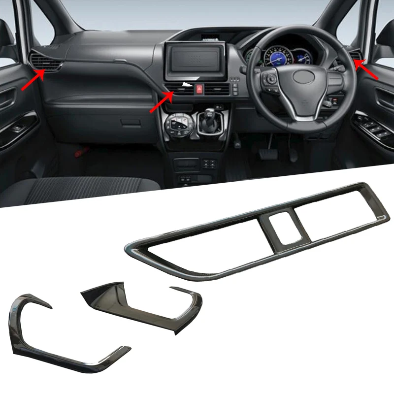 Цвет: желтый Для Toyota Voxy Noah R80- RHD вентиляционное отверстие на выходе Крышка отделка автомобиля A/C кондиционер интерьер Стайлинг наклейки аксессуары - Название цвета: Цвет: желтый