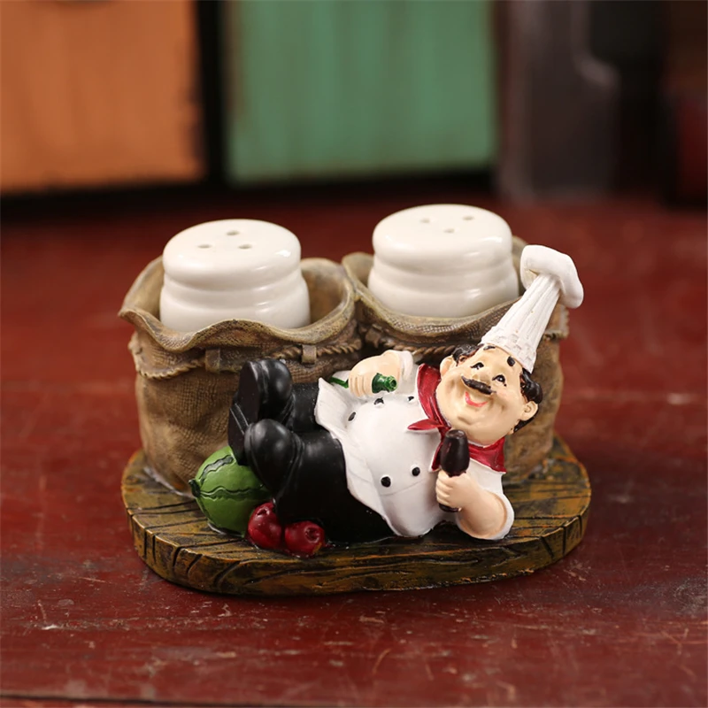 Кухня шеф-повар человек бутылки приправы модель Ростовая статуя миниатюрная