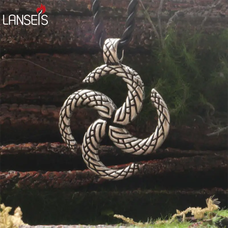 

lanseis10pc Sun Symbol Fylfot Pendant Viking Jewelry Scandinavian Norse Viking vintage men Necklace Amulet handmade jewelry