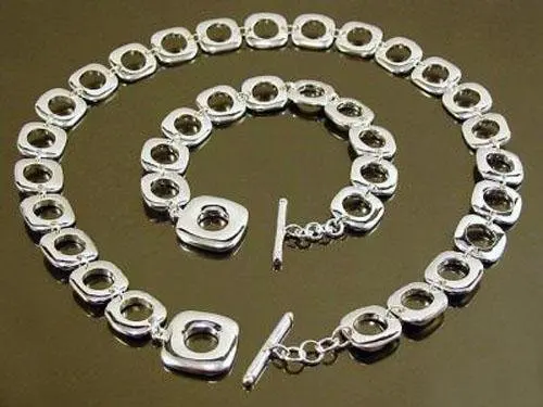 

Комплект модных ювелирных изделий из серебра M925 пробы, ожерелье и браслет Красивые украшения. Хорошее качество S64