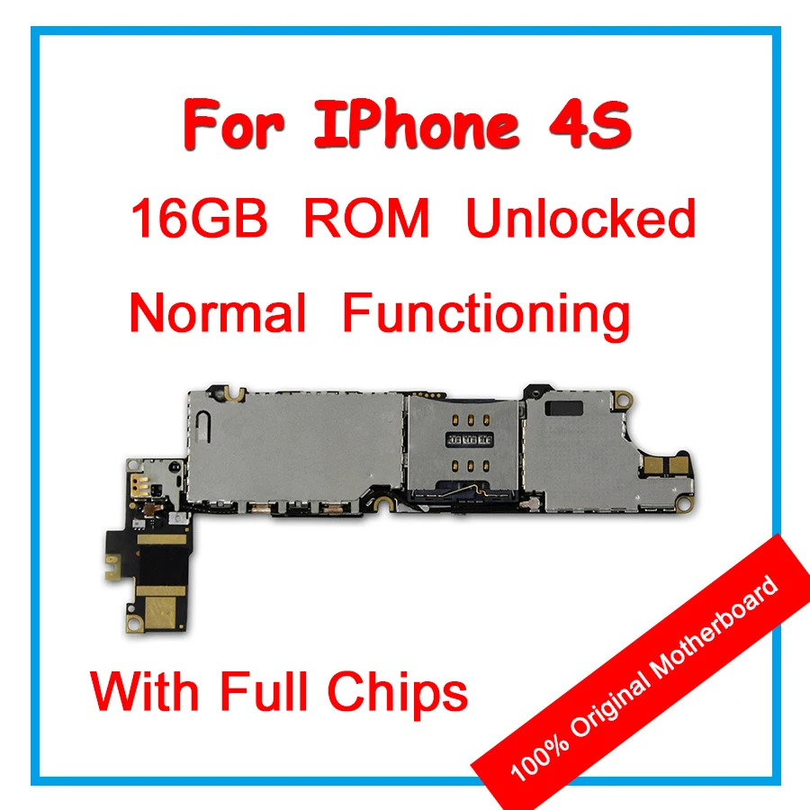 Разблокированная материнская плата для iPhone 4S 16GB оригинальная материнская плата с чипами логическая плата Система IOS для обслуживания Замена ремонта