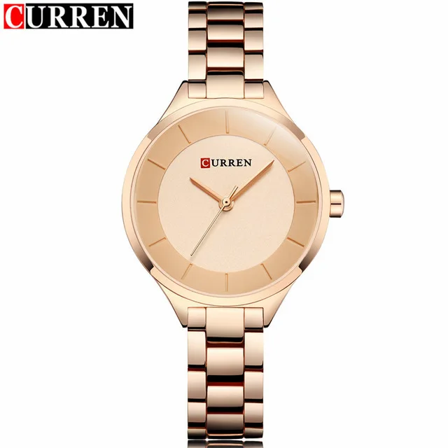 rose gold Curren часы для женщин известный бренд водонепроницаемые женские часы из нержавеющей стали водонепроницаемые женские часы для женщин Bayan Kol Saati - Цвет: rose gold
