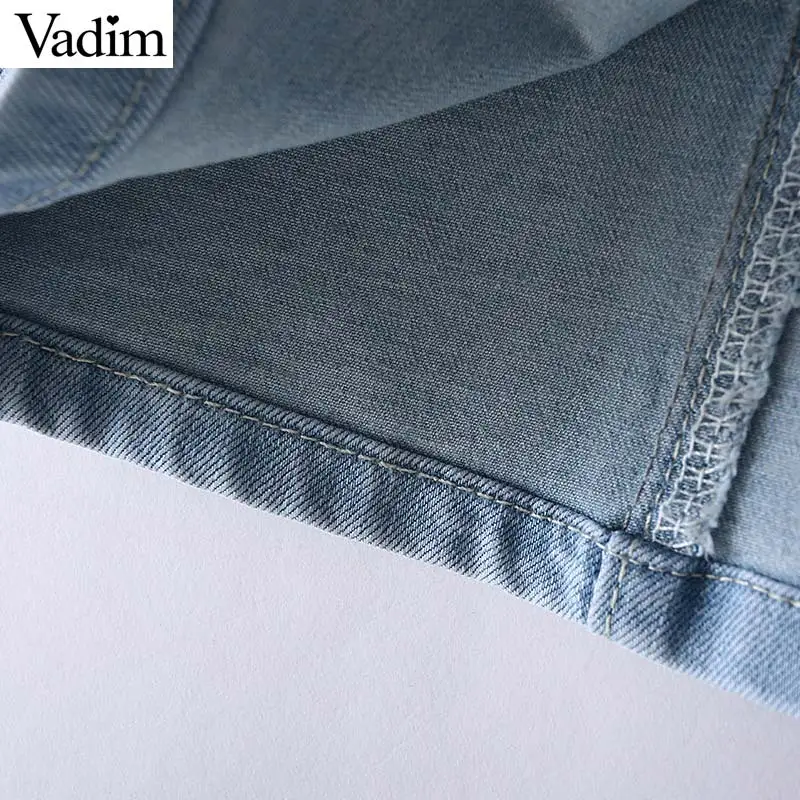 Vadim милый Женский мини платье denims без рукавов на тонких бретелях Женские