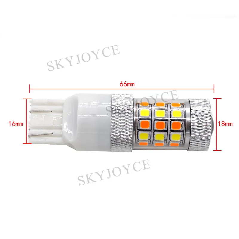2021 T20 P21W 7443 2835 42SMD светодиодный светильник белый/янтарный двойной цвет белый + Yello