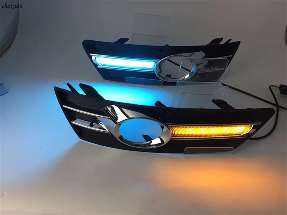 CSCSNL 2 шт. для VW Volkswagen Passat CC 2009-2011 2012 2013 светодиодный DRL дневные ходовые огни с турникетом желтые сигнальные огни