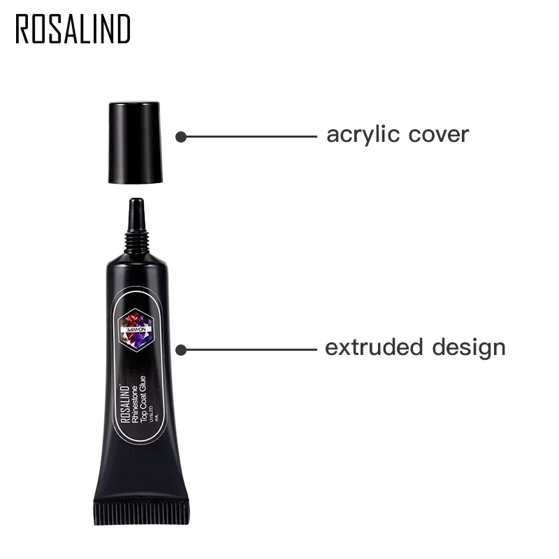 ROSALIND 2 в 1 верхнее покрытие Rhinesotne гель для ногтей сильный клей для украшения со стразами для ногтей Полупостоянный Гель-лак UV
