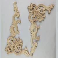 vintage floral wood carved corner applique wooden carving decal for furniture cabinet door frame wall home decor crafts