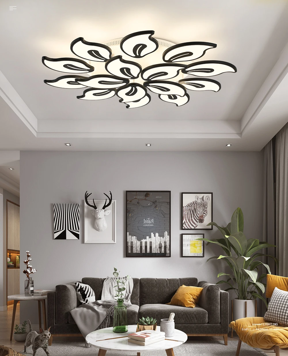 IRALAN, светодиодная современная люстра для зала, гостиной, спальни, kitchern deco, люстры, дизайн, черный и белый, большой светильник, 0009