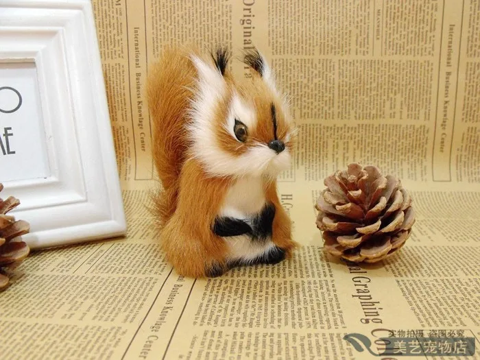 

mini simulation Squirrel toy lifelike yellow Squirrel model 12x7x11cm