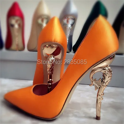 Большие размеры 34 42 Zapatos Mujer модные шелковые туфли лодочки на металлическом