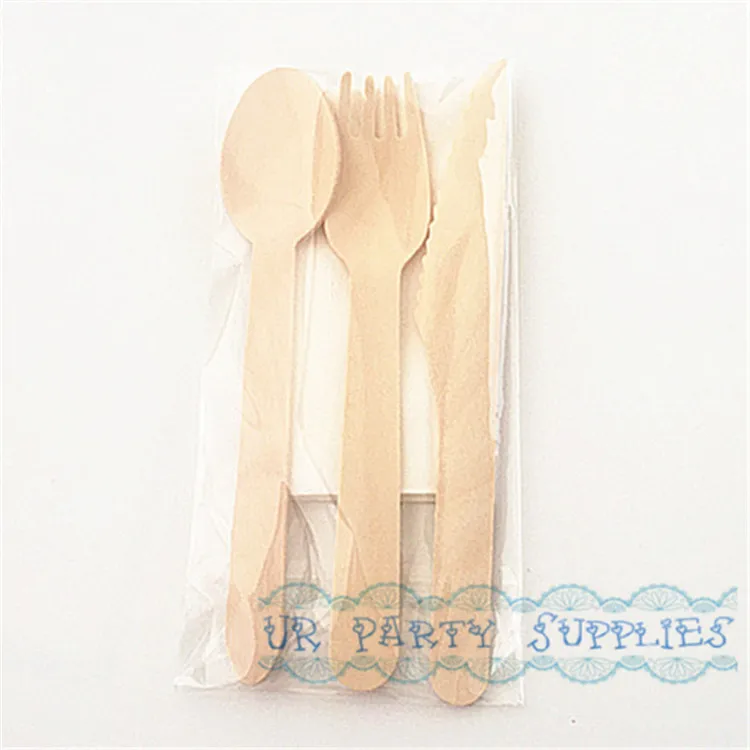 10 комплектов вечерние деревянные столовые приборы вилки ложки ножи бумажные
