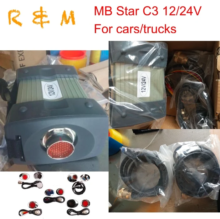 MB Star C3 инструмент OBDII star diagnosis sd Подключение с rs232 к rs485 полный набор кабелей для c3 +