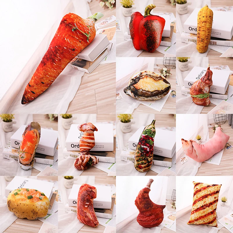 Барбекю подушка в виде еды барбекю запеченные овощи фото/кукуруза/морковь/МЯСНЫЕ