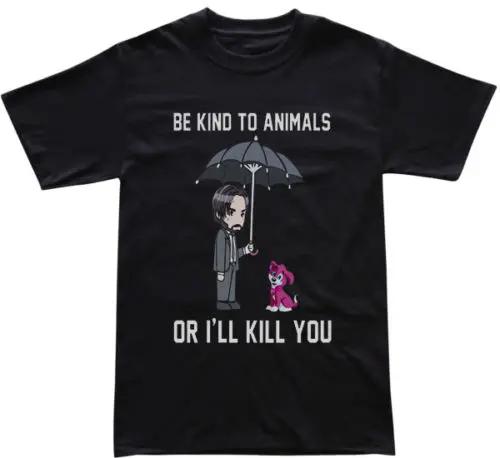 Новая футболка с изображением животных из мультфильма John Wick Be Kind To Animals размеры
