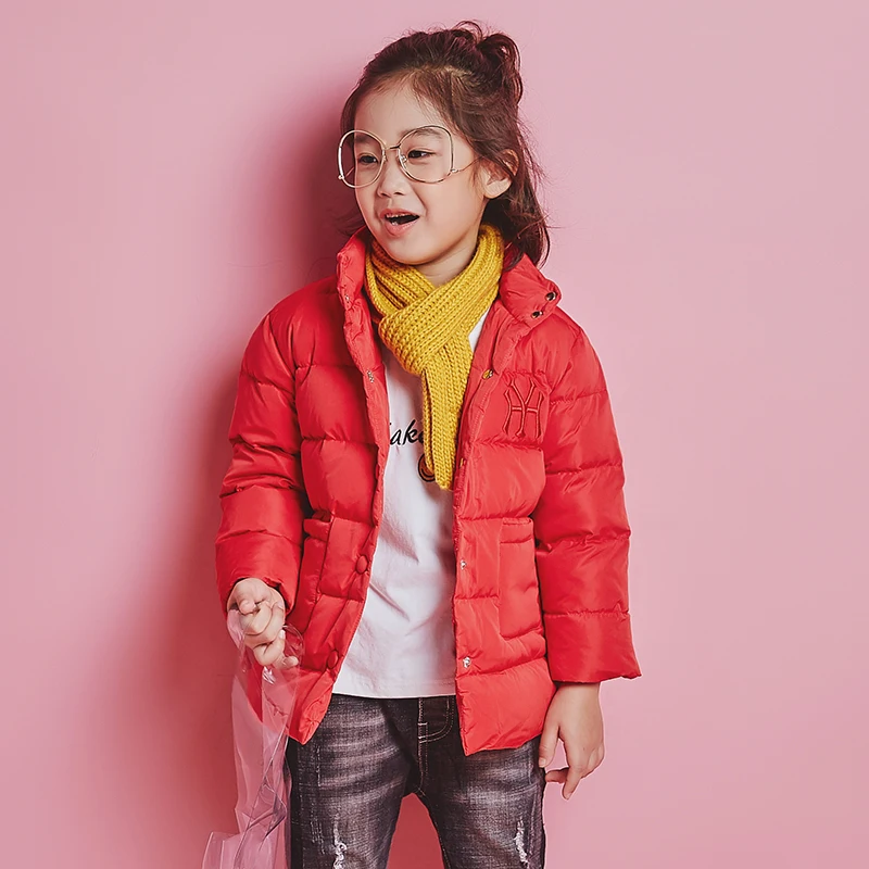 Зимняя водонепроницаемая куртка-пуховик для девочек и мальчиков 95% утиного пуха