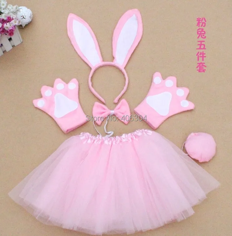Детские аксессуары для вечерние белый розовый Бандаж с ушками кролика повязка на