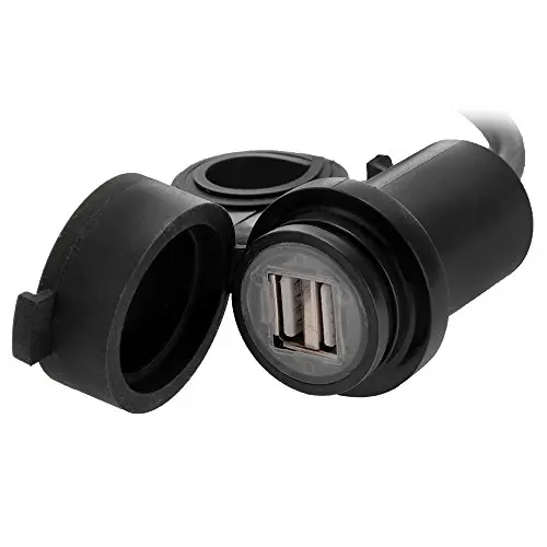 5V 2.1A двойной USB зарядное устройство адаптер для мотоцикла черный
