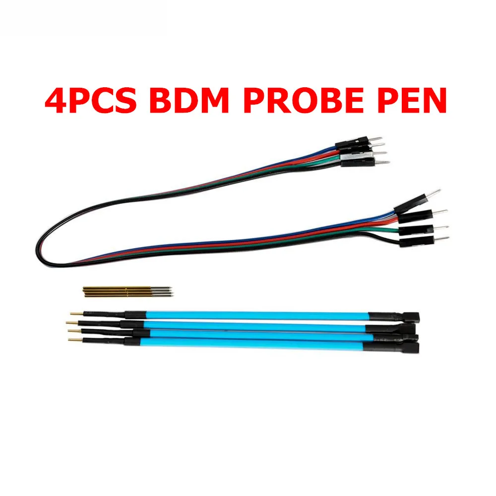 4PCS BDM PROBE PEN 4 шт./компл. зонд ручки 4pcs булавки с подключить кабель с разъемом для подзарядки светодиодный рамка фонового режима отладки OBD2 программирование и BDM Pin для выведения токсинов, 40 шт игл для мкд - Цвет: 4PCS BDM PROBE PEN