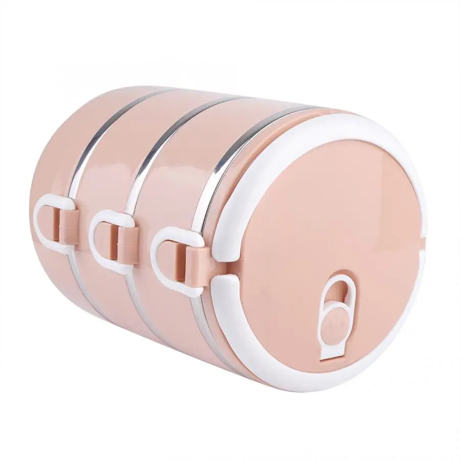 3-слойная термо портативная коробка для хранения еды Ланч-бокс из нержавеющей