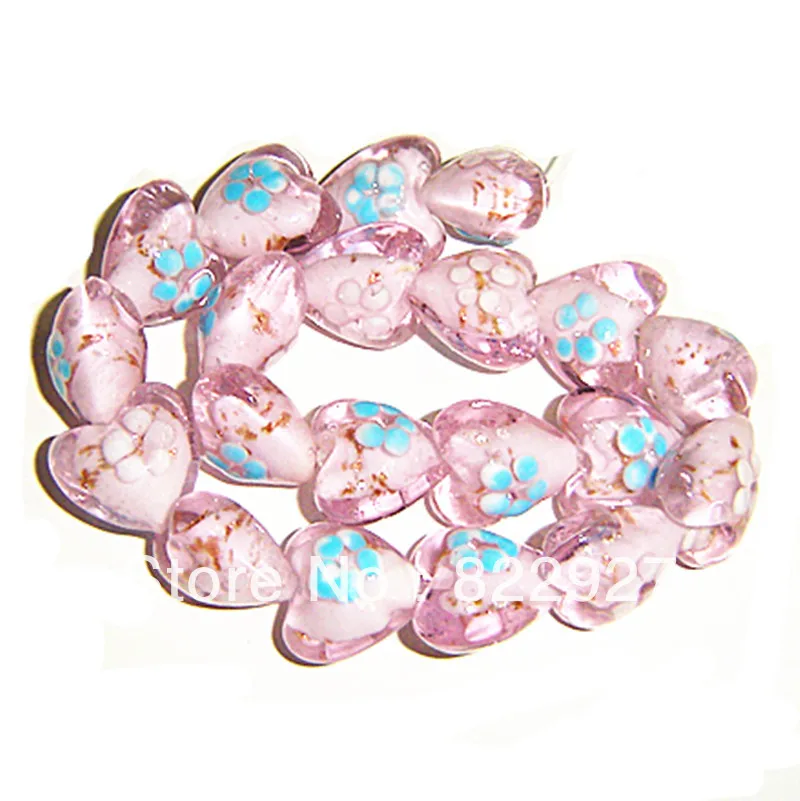 10 шт. в партии оптовая цена стеклянные бусины форме сердца murao отверстие 1 5 мм для