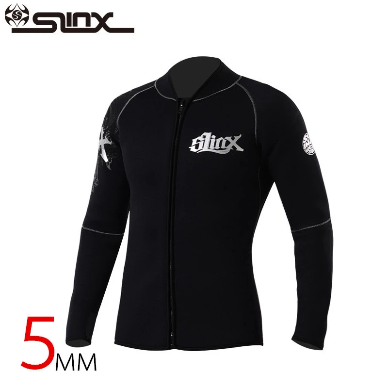 

Slinx 5mm Neoprene Scuba Dive Clothing Snorkeling Jacket Wetsuit Top Coat High Elastic Spearfishing Kite Surf Windsurf Swimwear